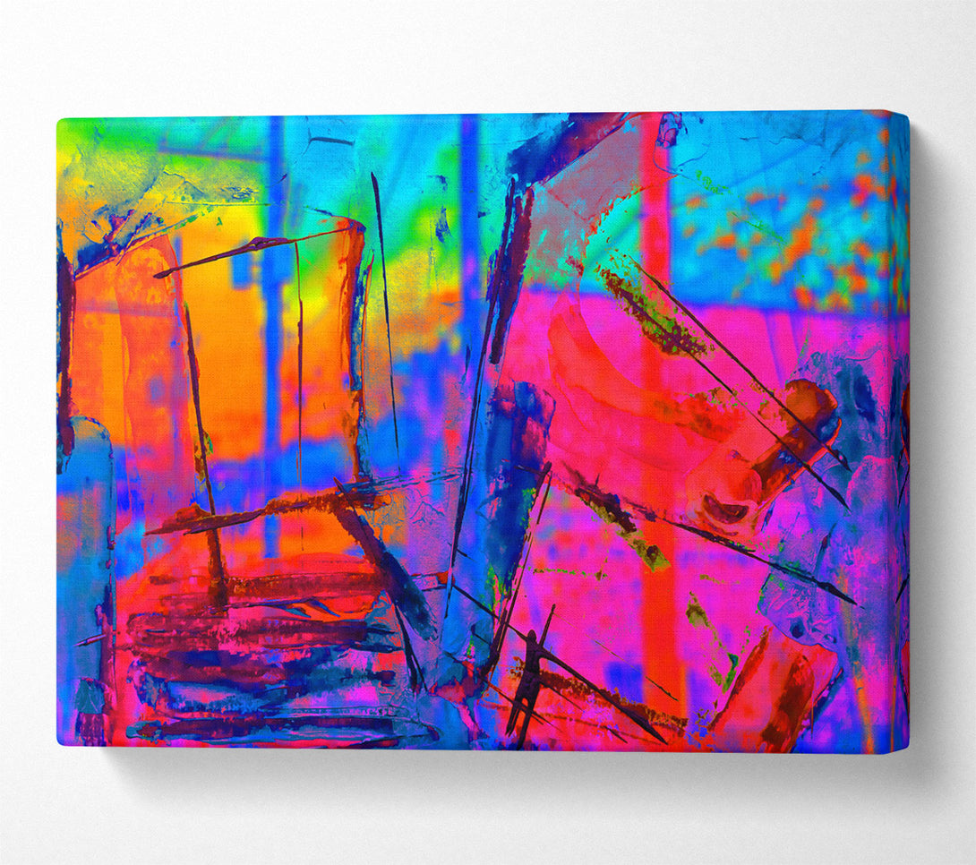  A Canvas Print of Pink Abstract Lines Canvas Wall Art