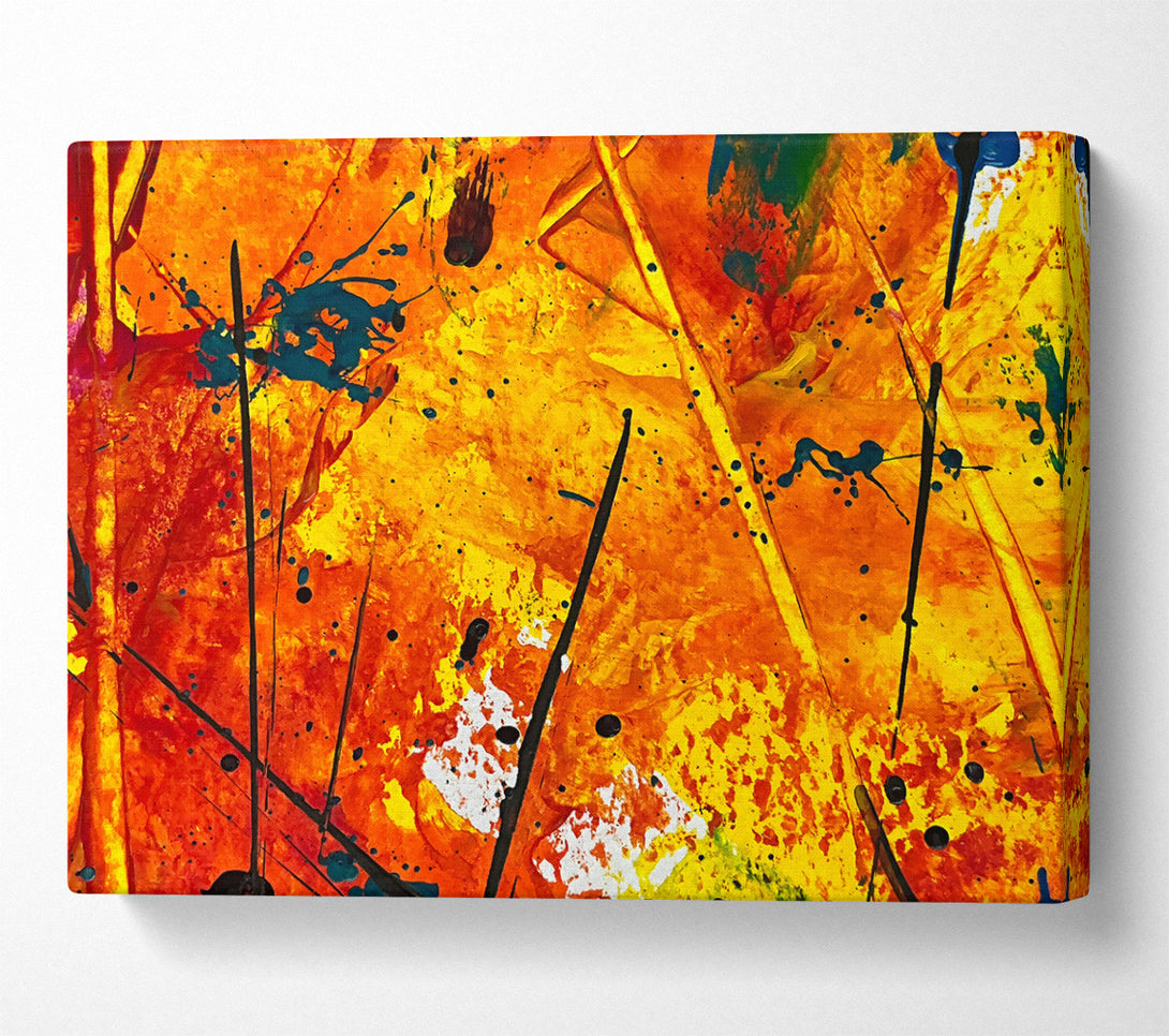  A Canvas Print of Orange Abstract Expressionism Canvas Art