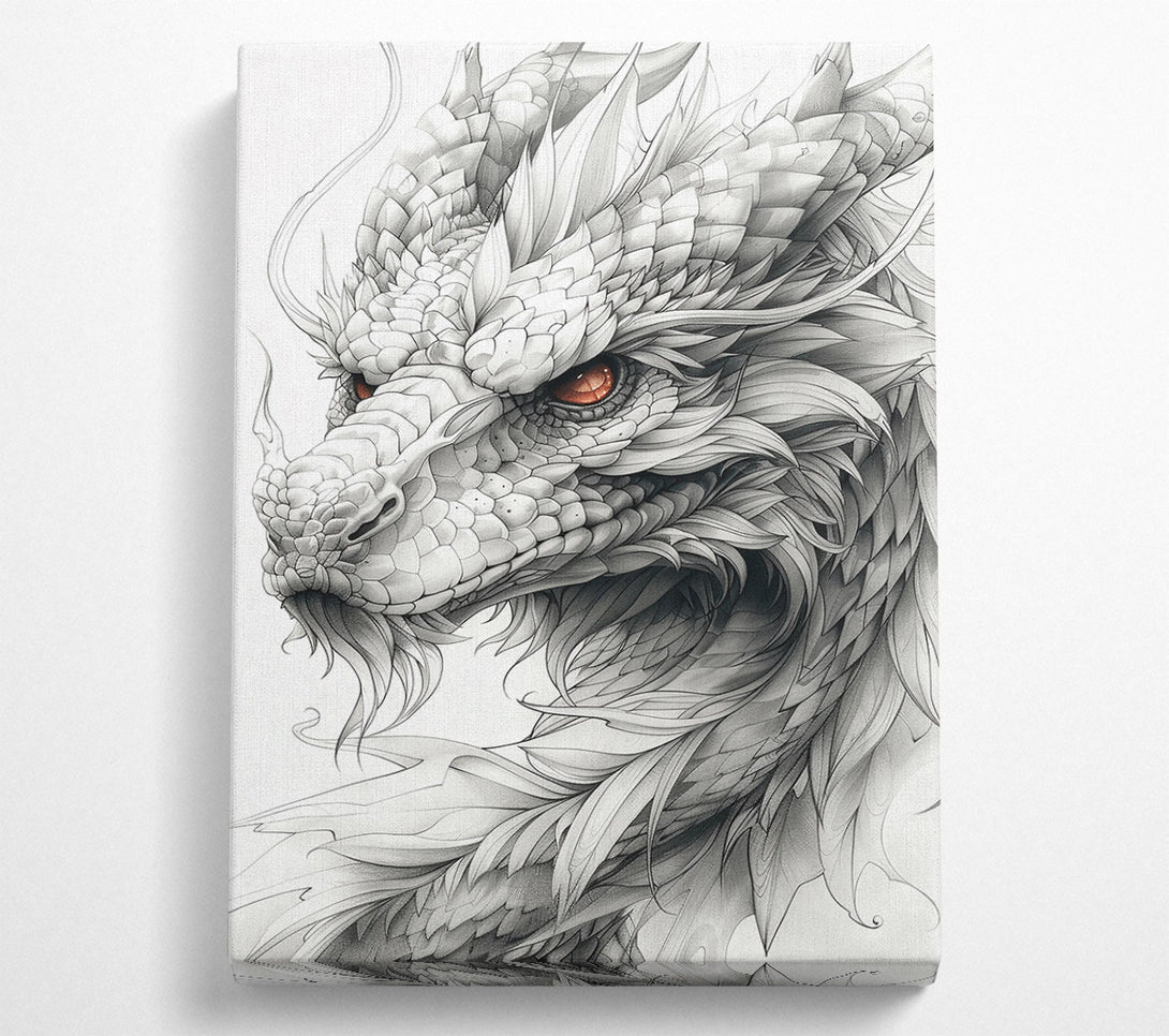  A Canvas Print of White Dragon'S Gaze Canvas Art