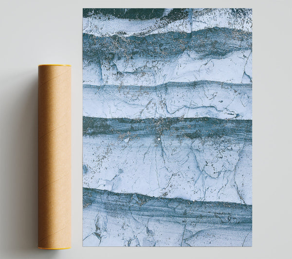 Silver And Teal Layers Poster