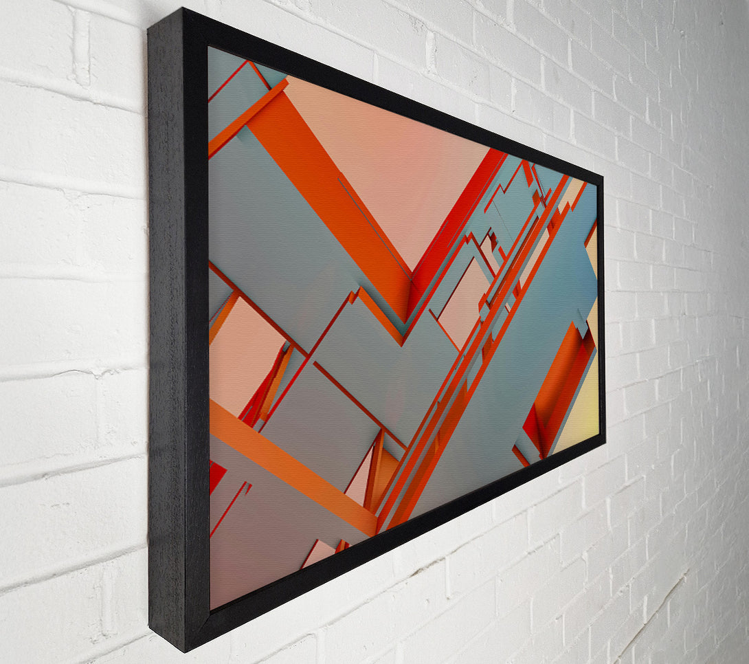  A Canvas Print of Orange Abstract Geometry Canvas Wall Art