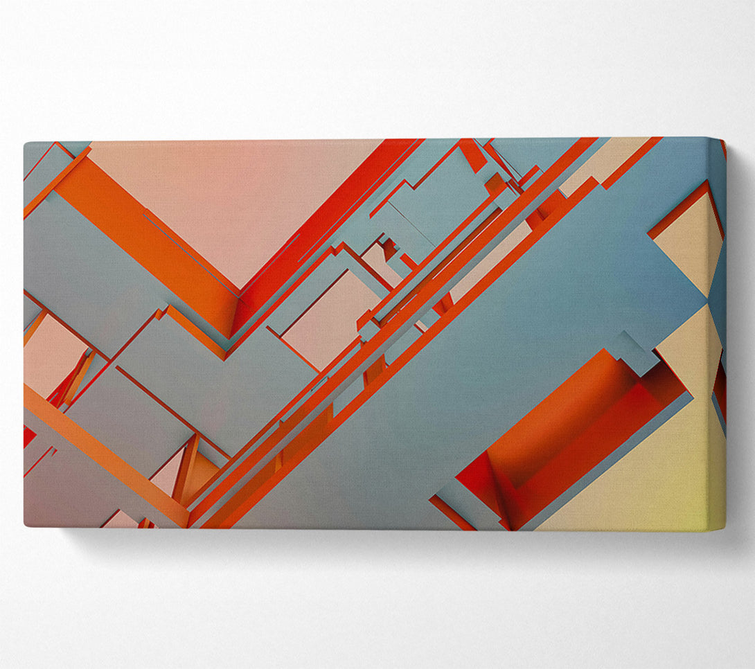  A Canvas Print of Orange Abstract Geometry Canvas Wall Art