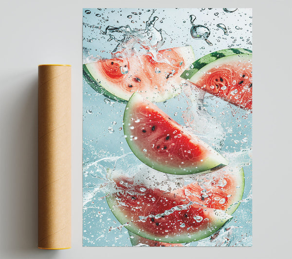 Red Watermelon Splash Print