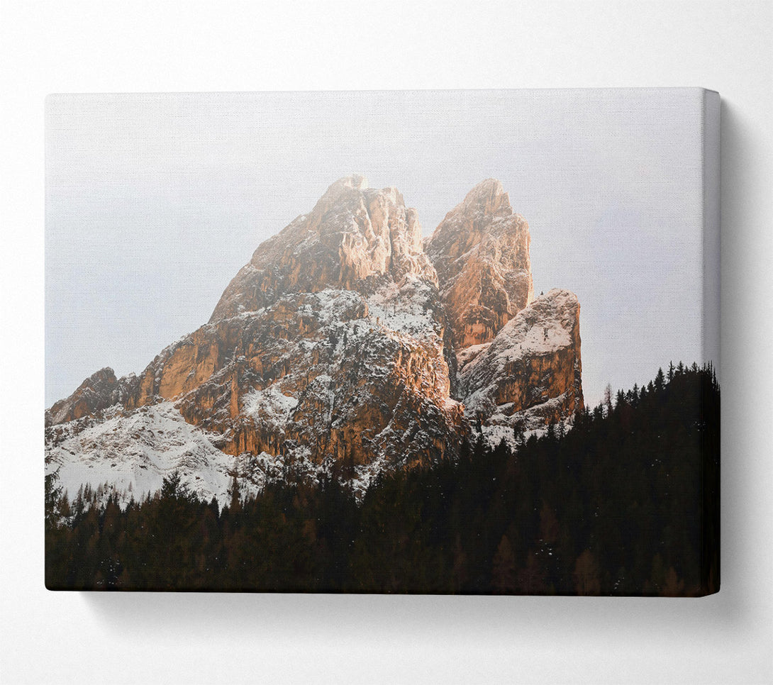  A Canvas Print of Golden Mountain Peak Canvas Print