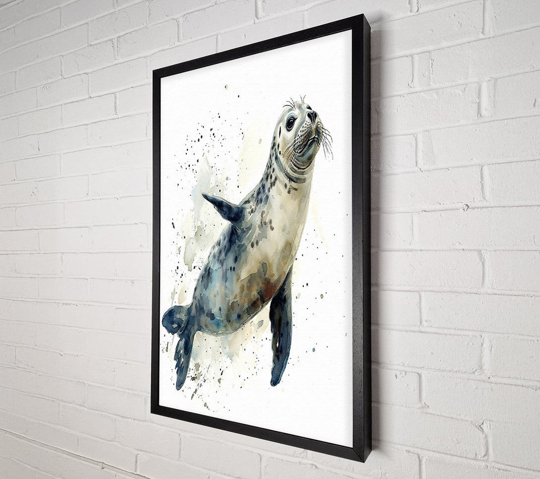  A Canvas Print of Blue Seal Splash Canvas Art