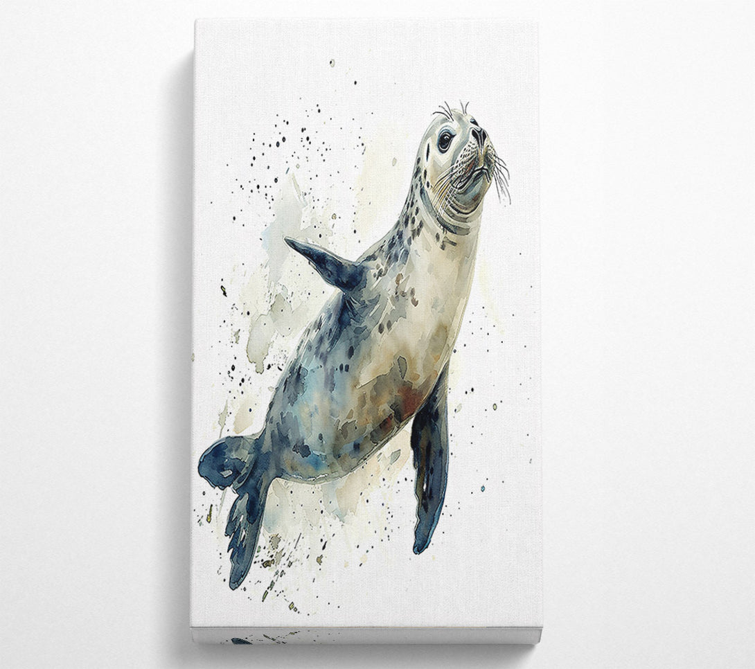  A Canvas Print of Blue Seal Splash Canvas Art
