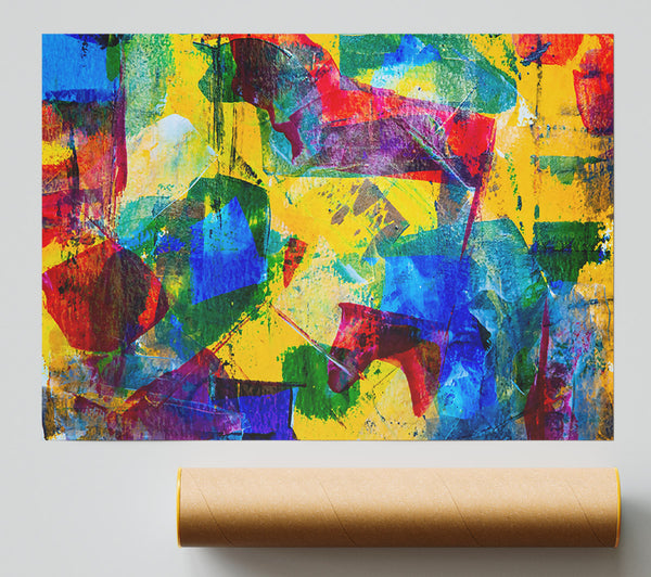 Yellow Abstract Burst Print