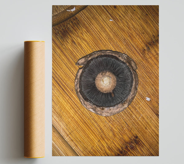 Dark Brown Mushroom Print