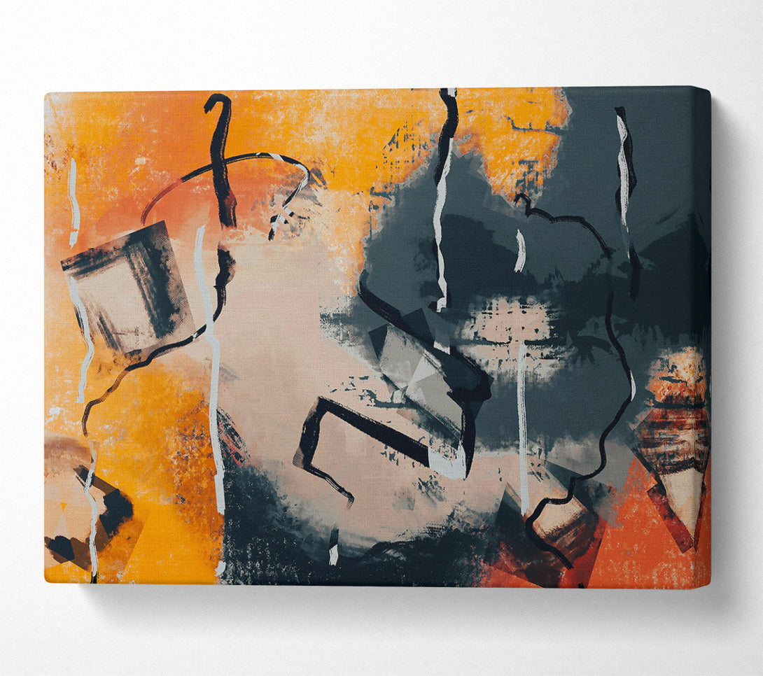  A Canvas Print of Orange Abstract Swirls Canvas Print