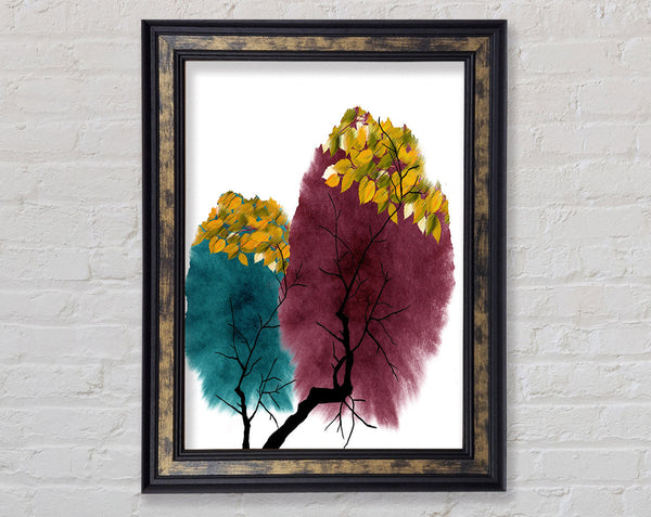 Brush Pain Trees Framed Print