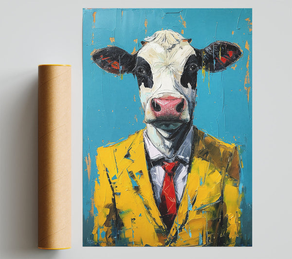 Yellow Suit Bovine Poster