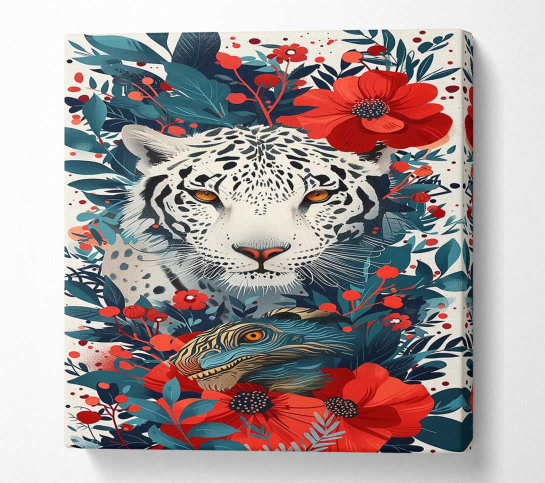  A Canvas Print of Crimson Jungle Gaze Canvas Print