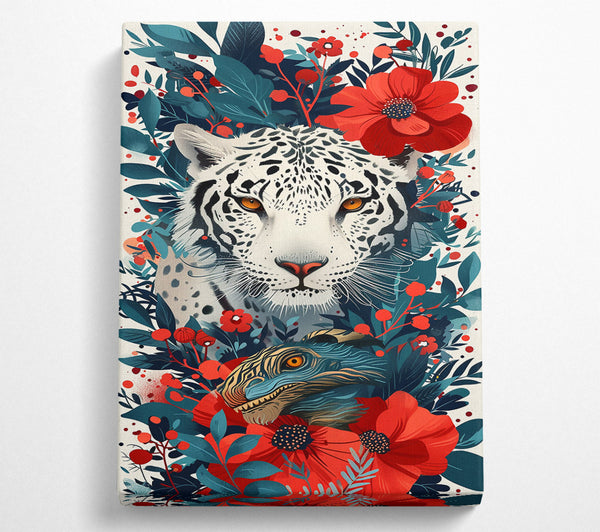  A Canvas Print of Crimson Jungle Gaze Canvas Print