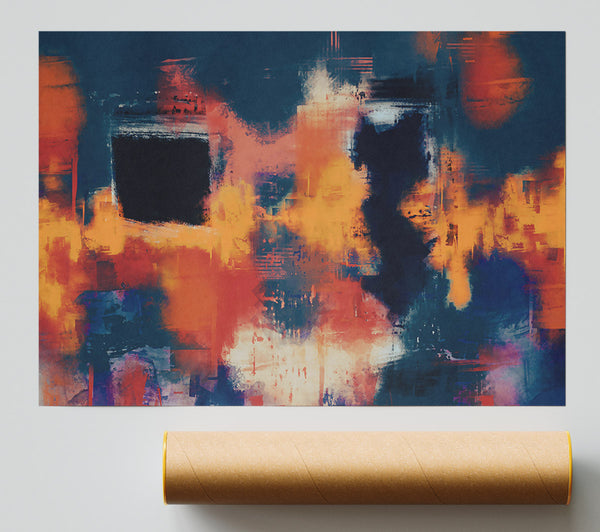 Orange Abstract Impressionism Print