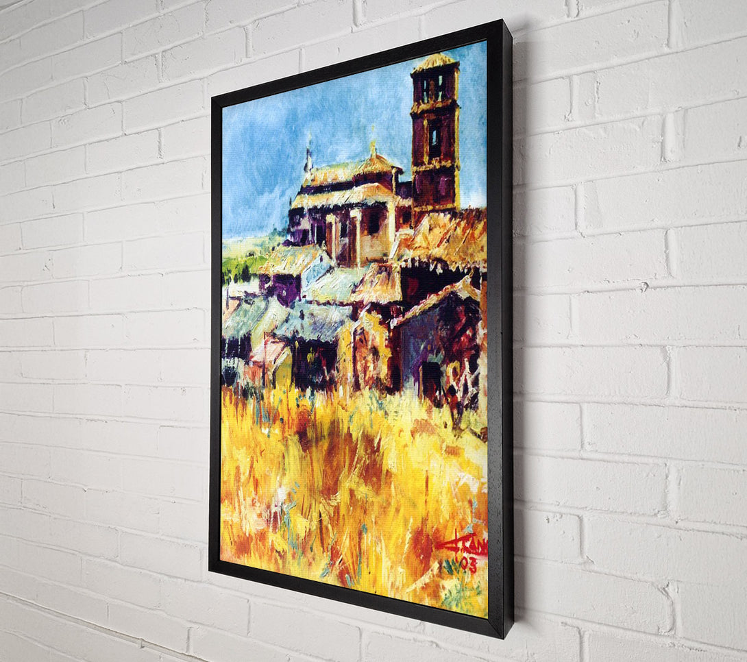  A Canvas Print of Brush Stroke Farm Scene Canvas Wall Art