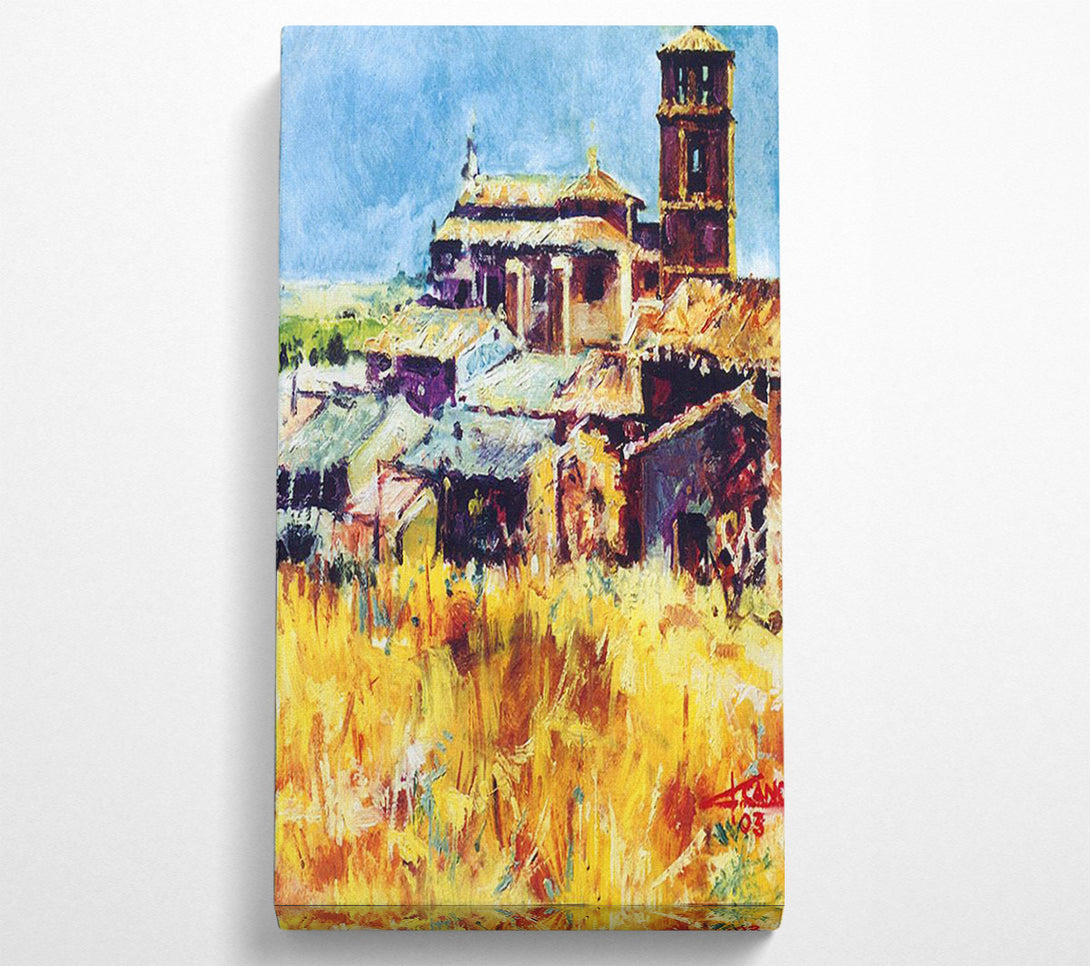  A Canvas Print of Brush Stroke Farm Scene Canvas Wall Art