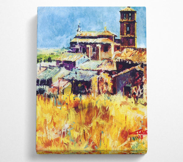  A Canvas Print of Brush Stroke Farm Scene Canvas Wall Art