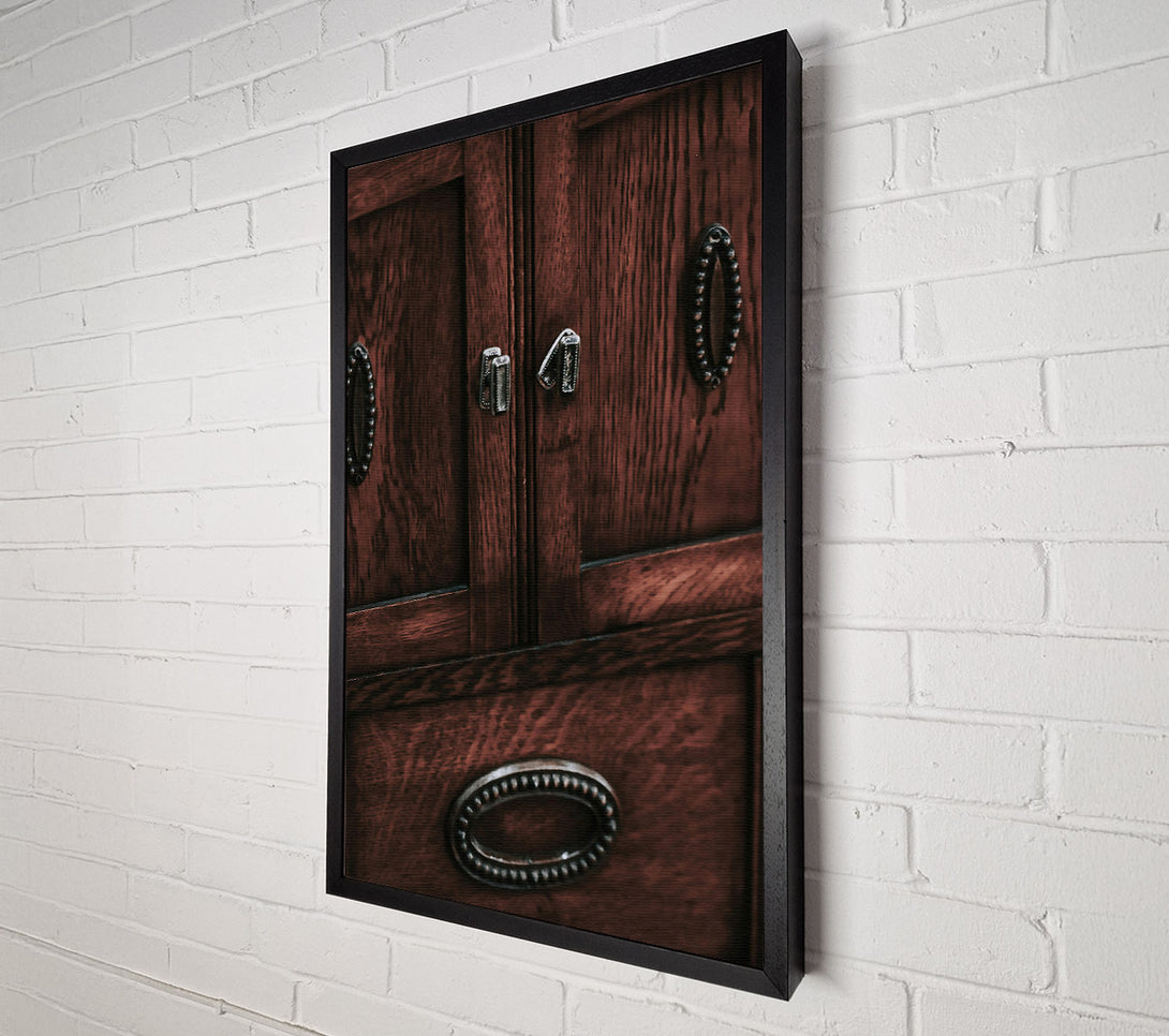  A Canvas Print of Mahogany Cabinet Doors Canvas Print