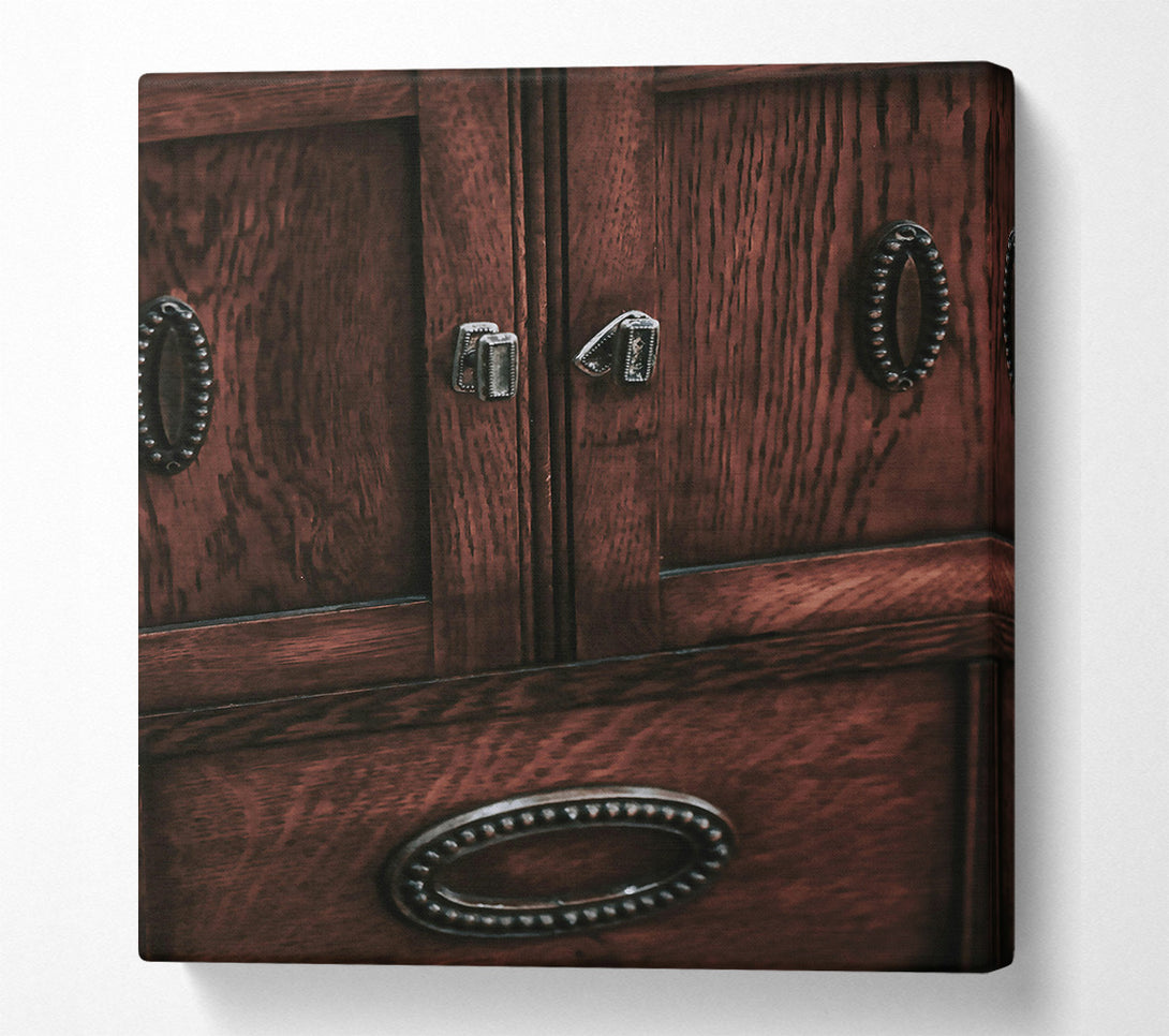  A Canvas Print of Mahogany Cabinet Doors Canvas Print