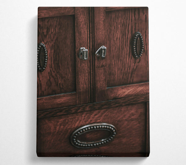  A Canvas Print of Mahogany Cabinet Doors Canvas Print
