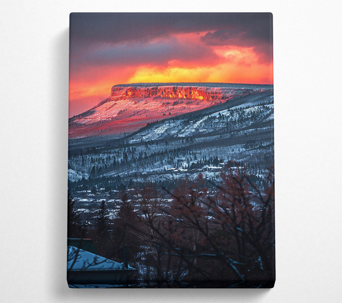  A Canvas Print of Crimson Mountain Sunset Canvas Print