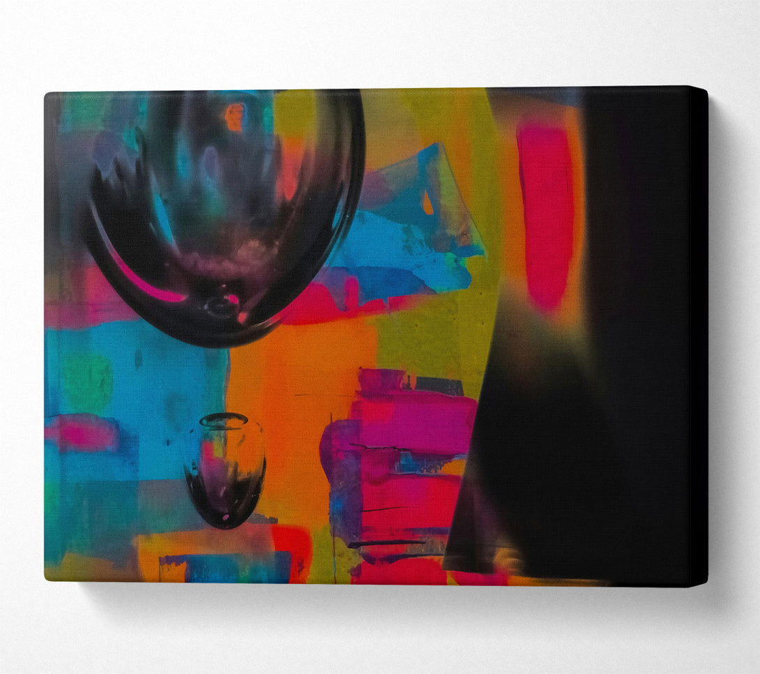  A Canvas Print of Orange Glass Reflections Canvas Print