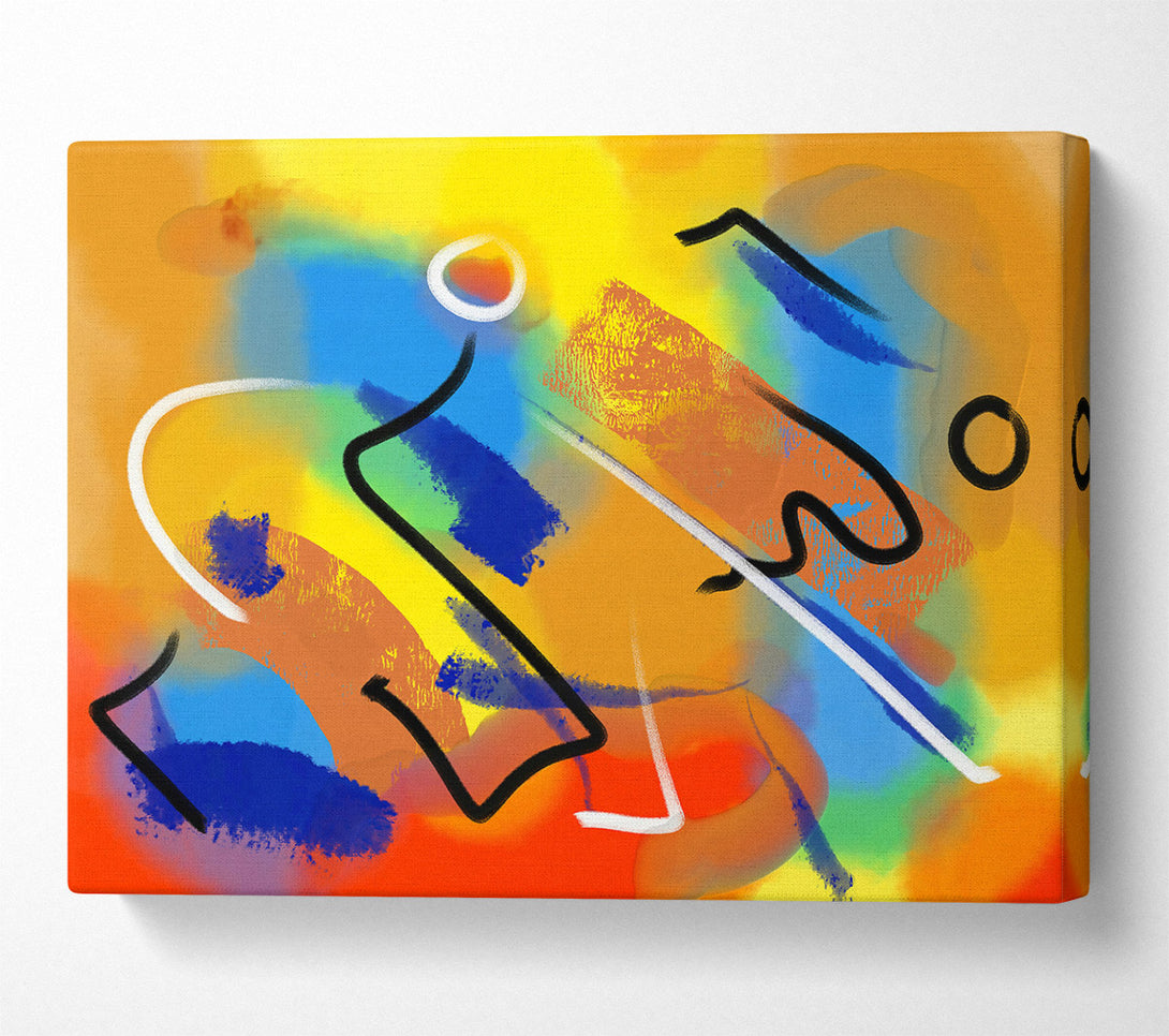  A Canvas Print of Orange Abstract Flow Canvas Art