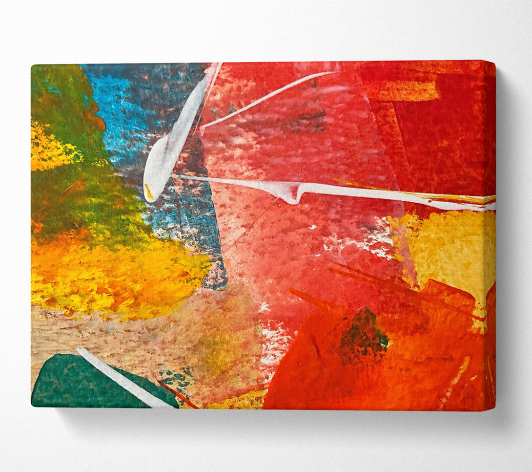  A Canvas Print of Crimson Abstract Strokes Canvas Wall Art