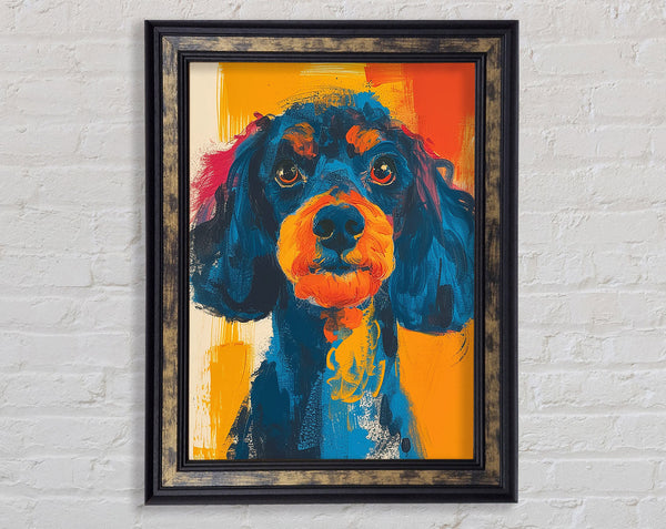 Brushstroke Dog Colour Framed Print