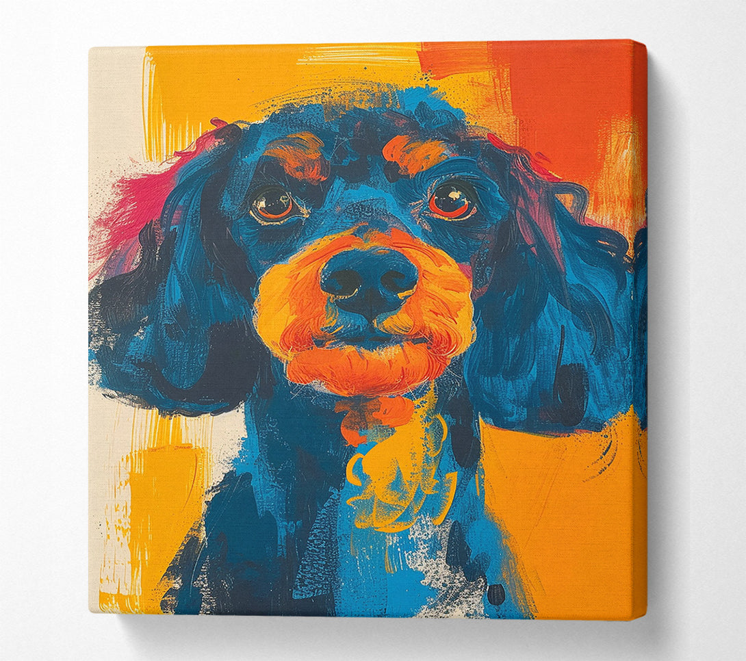  A Canvas Print of Brushstroke Dog Colour Canvas Print