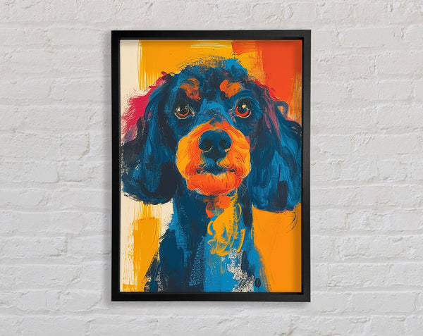 Brushstroke Dog Colour Framed Print