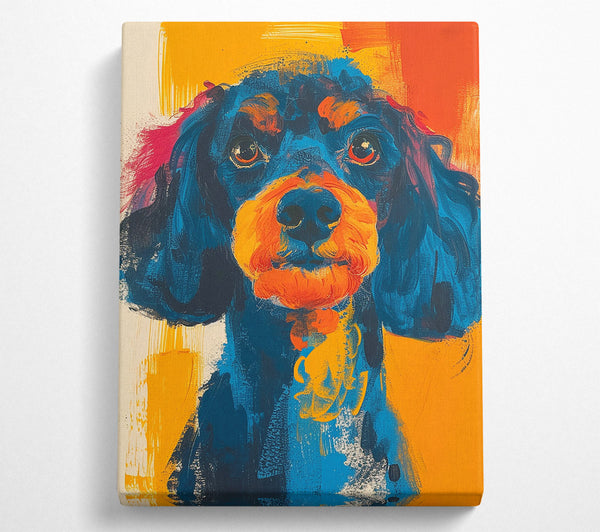  A Canvas Print of Brushstroke Dog Colour Canvas Print