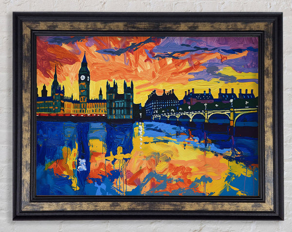 Brushstroke London Framed Print