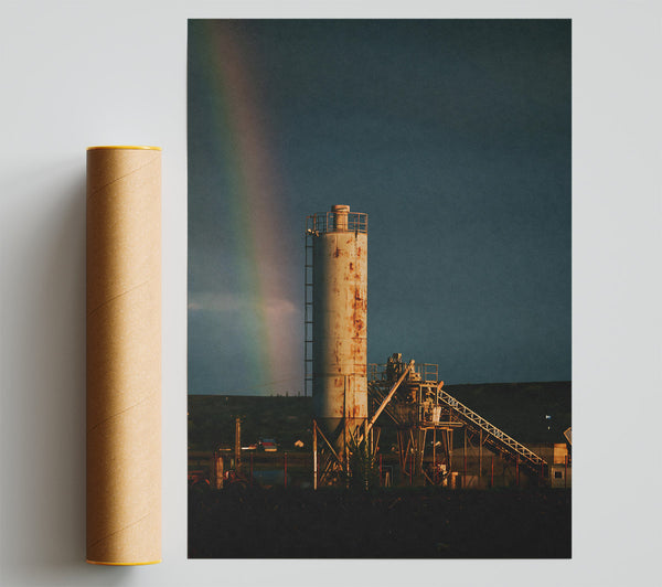 Orange Rainbow Factory Poster