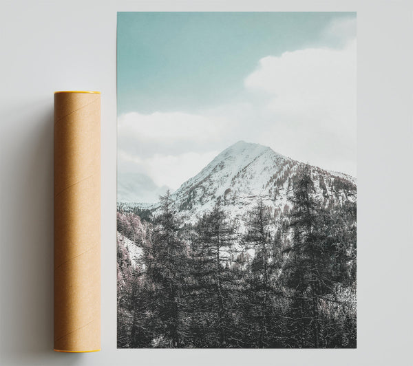 The Teal Mountainside Print