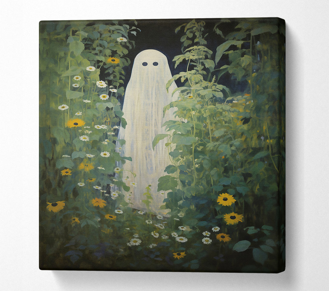  A Canvas Print of White Ghost In Green Canvas Art