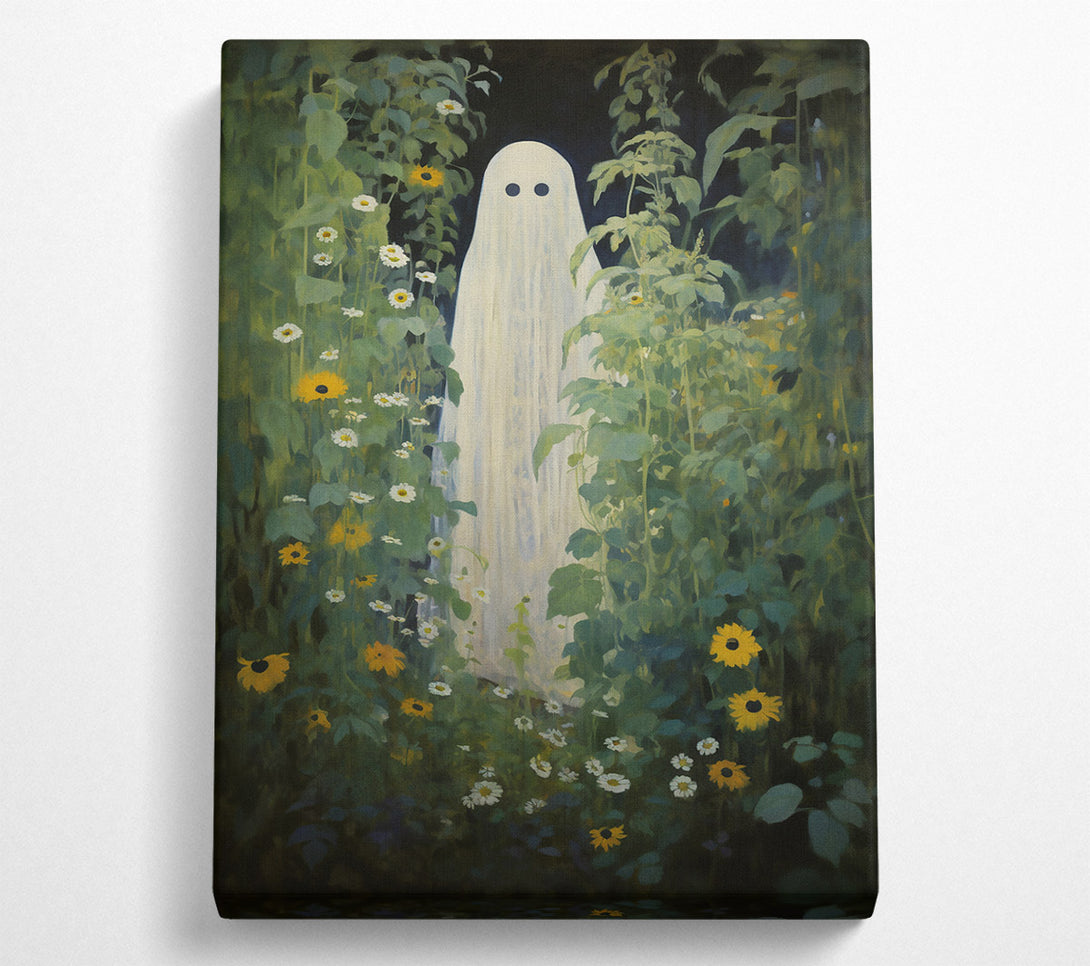  A Canvas Print of White Ghost In Green Canvas Art