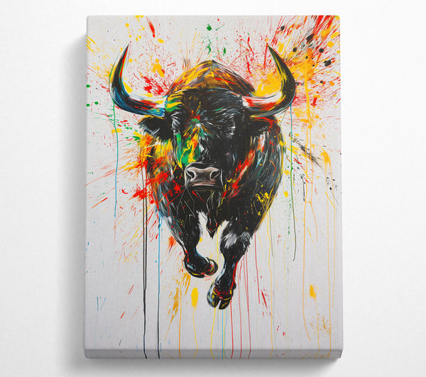  A Canvas Print of Bull Colour Splash Canvas Print