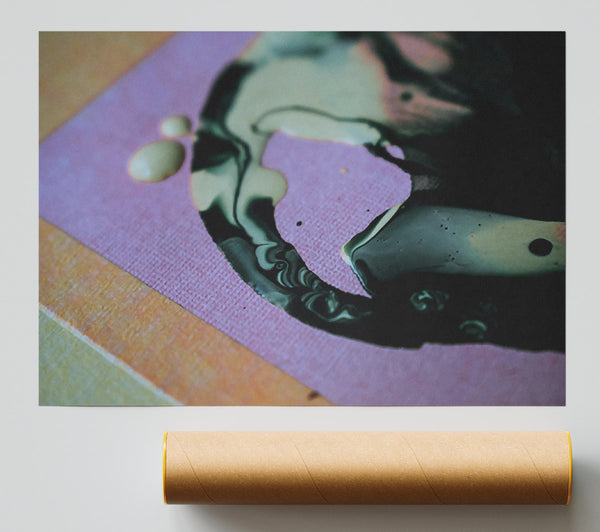 Black Swirls On Pink Poster