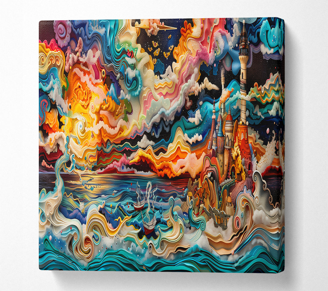  A Canvas Print of Azure Ocean Dreamscape Canvas Art
