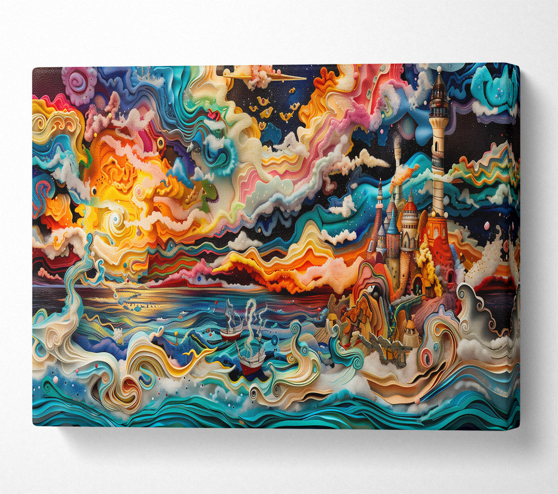 A Canvas Print of Azure Ocean Dreamscape Canvas Art