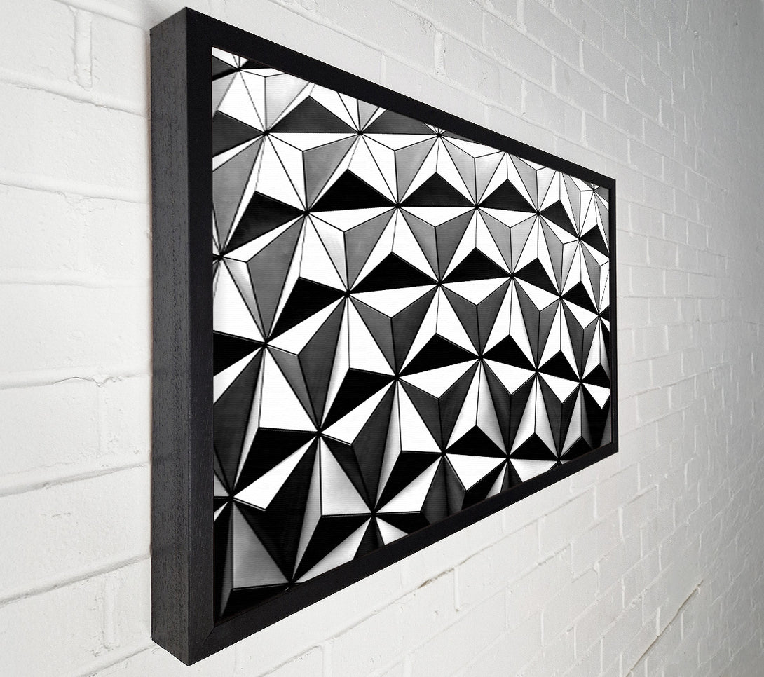  A Canvas Print of Grey Geometric Facade Canvas Wall Art