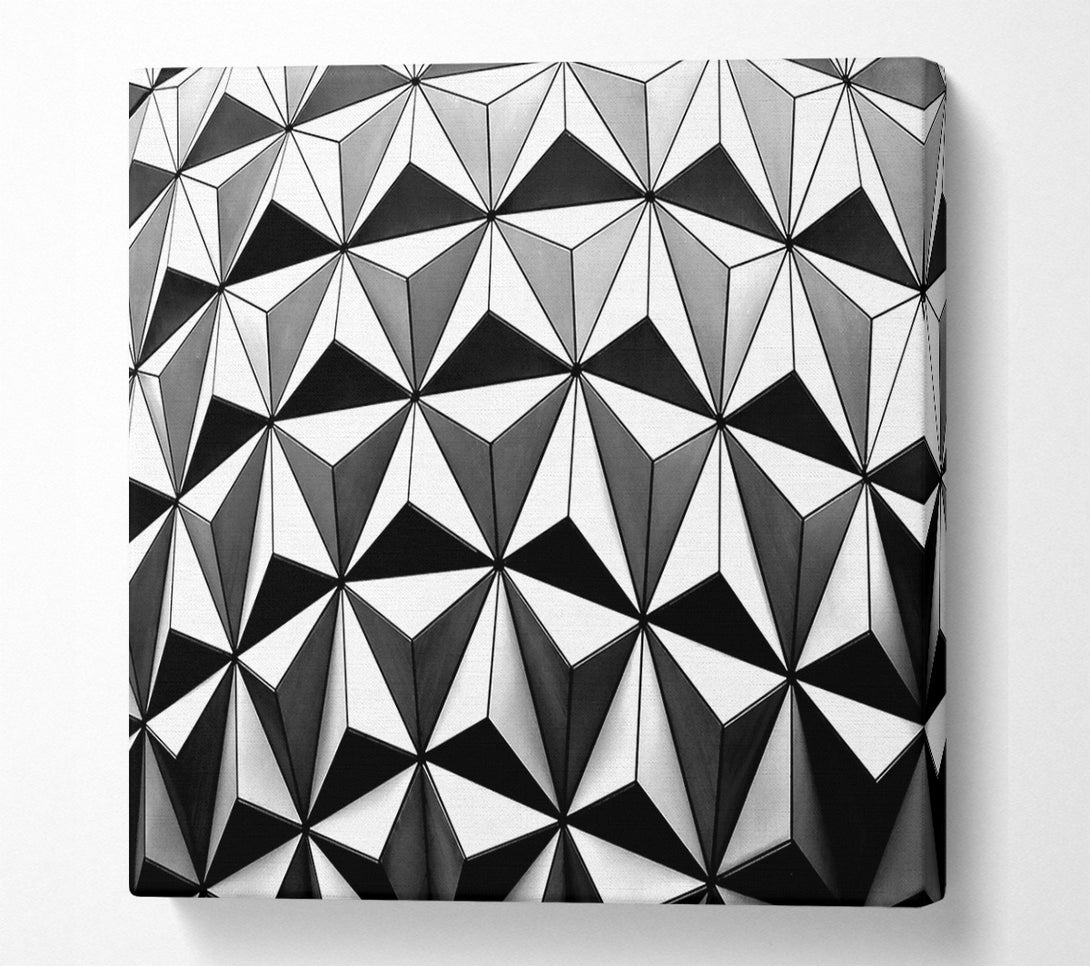  A Canvas Print of Grey Geometric Facade Canvas Wall Art