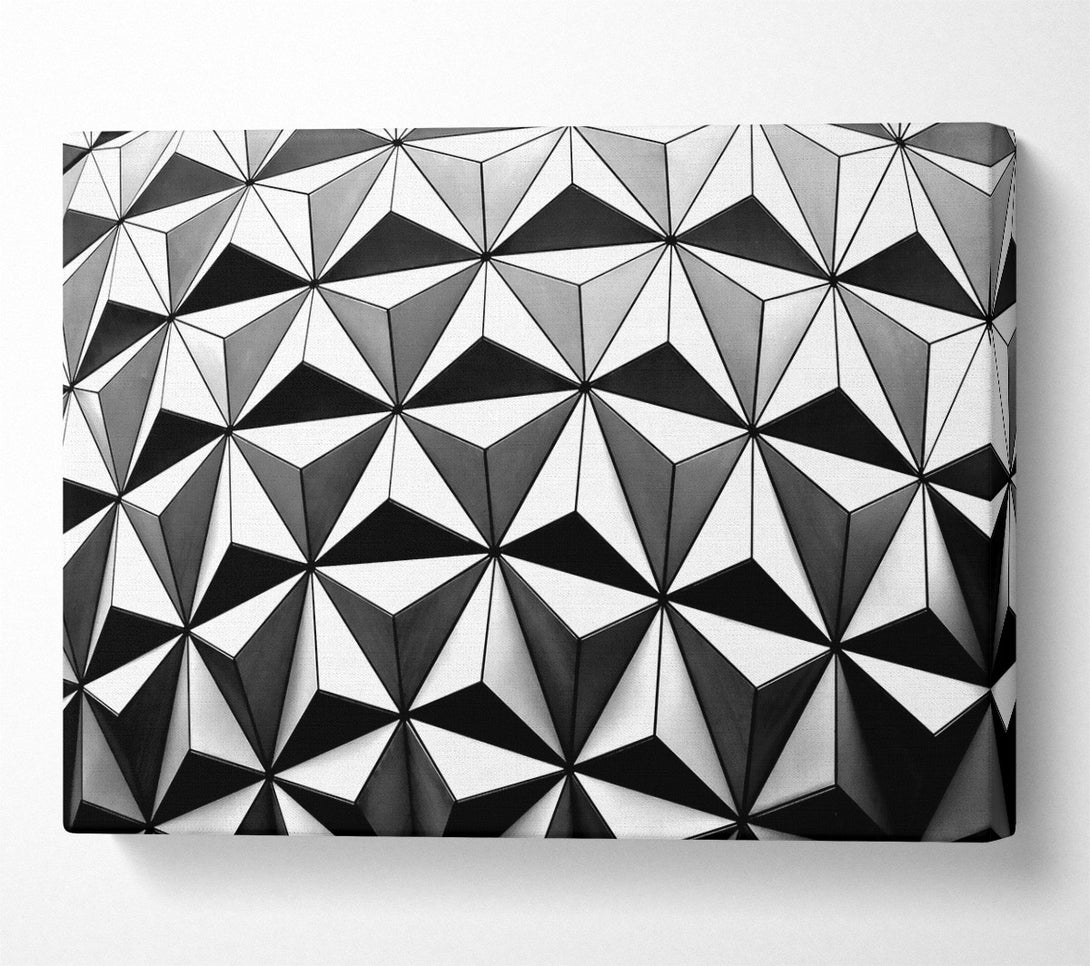  A Canvas Print of Grey Geometric Facade Canvas Wall Art