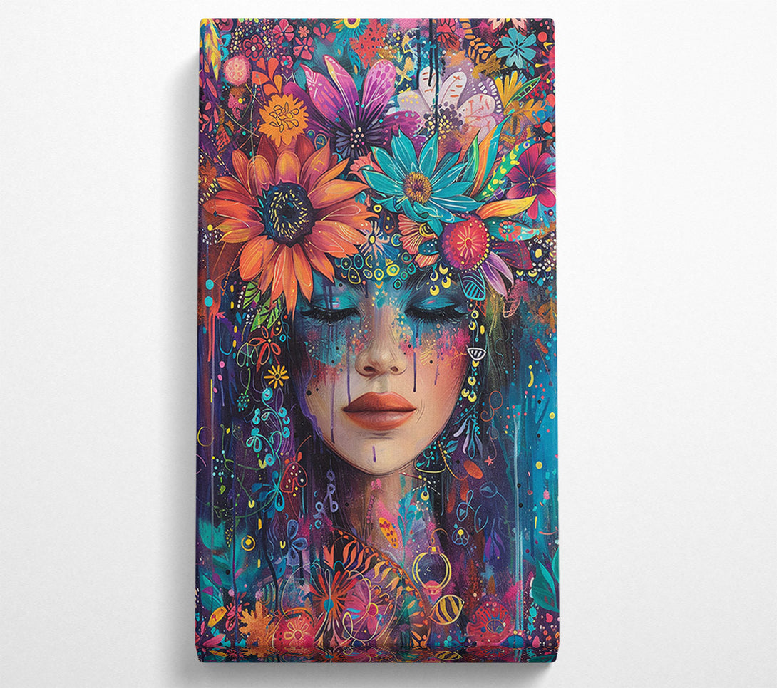  A Canvas Print of Bunch Of Flowers Head Canvas Art