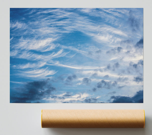 Azure Wispy Clouds Giclee Print