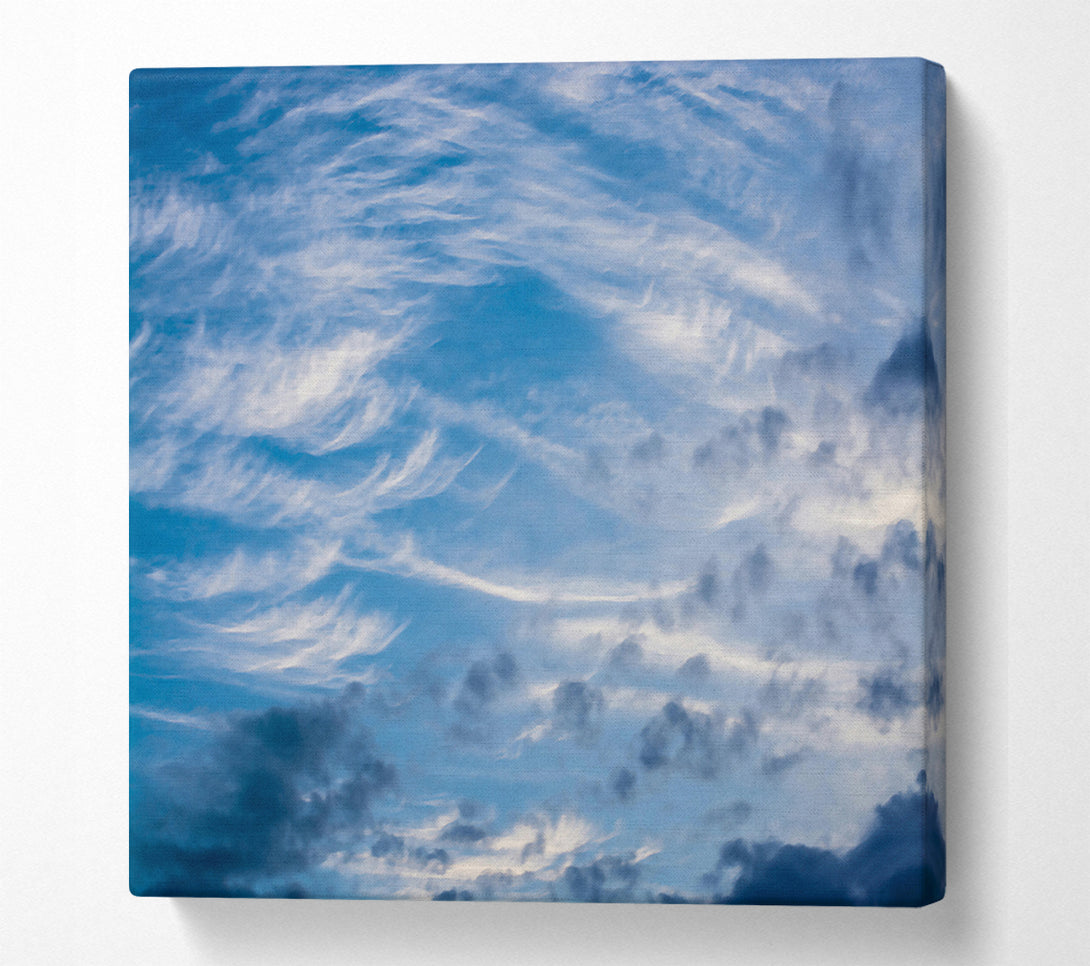  A Canvas Print of Azure Wispy Clouds Canvas Wall Art