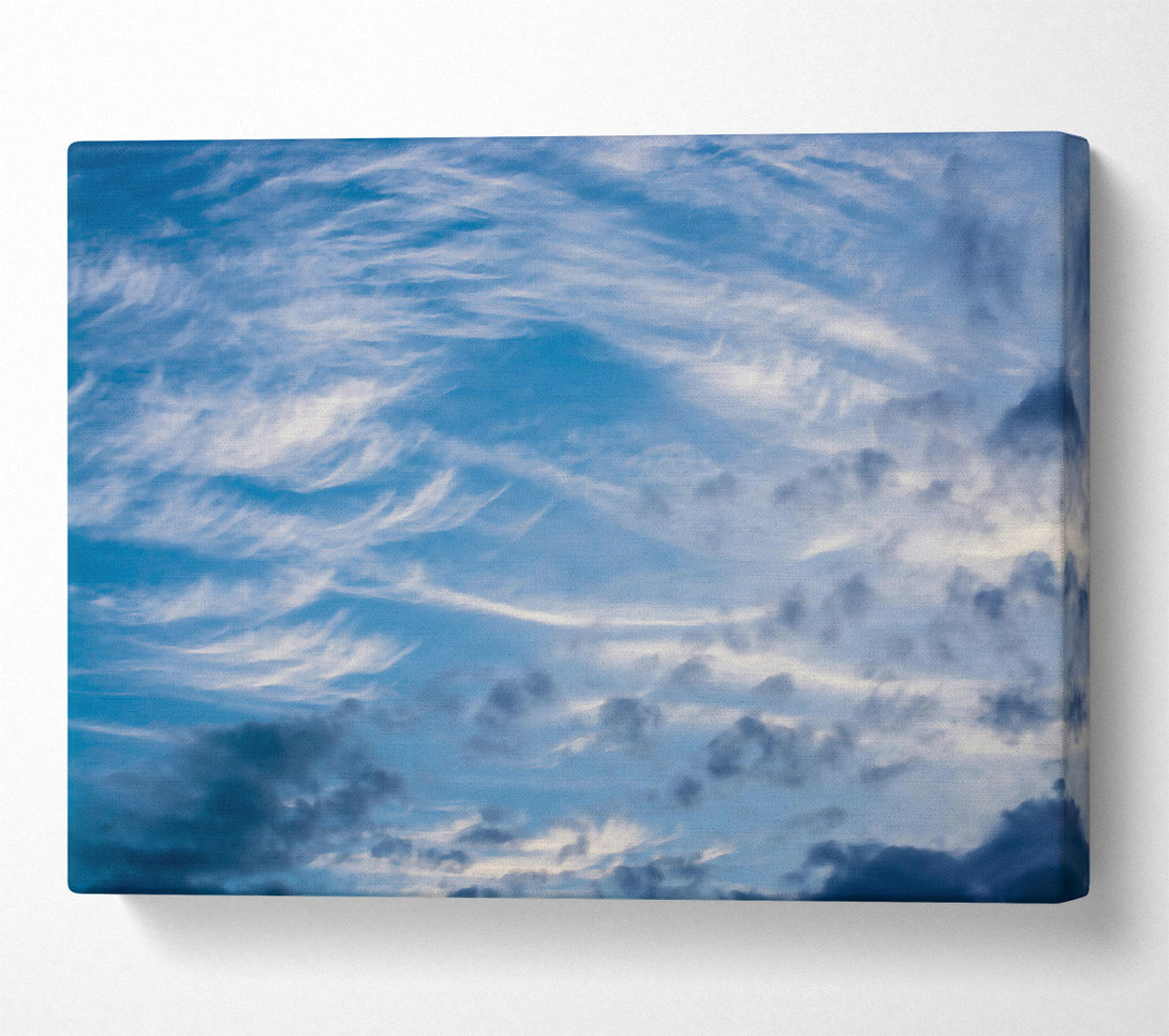  A Canvas Print of Azure Wispy Clouds Canvas Wall Art