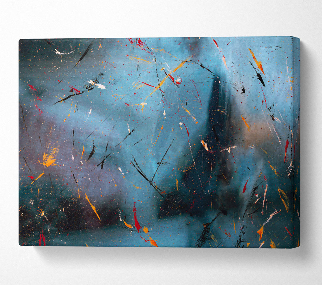  A Canvas Print of Teal Splashes Of Color Canvas Wall Art