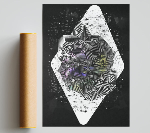 Purple Geometric Diamond Giclee Print